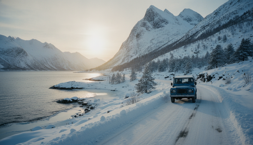 partez pour une évasion hivernale inoubliable aux îles lofoten et vivez la magie d'un road-trip entre paysages enneigés, aurores boréales et villages pittoresques.